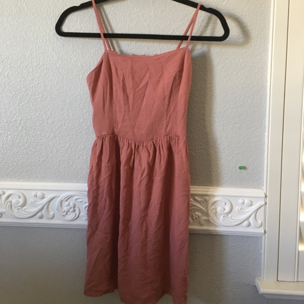 f21 pink lace up dress